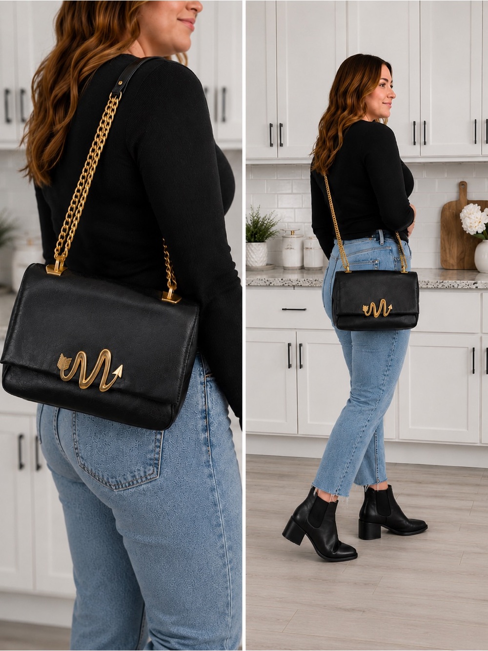 Mackage KIAN Black Nappa Leather Convertible Shoulder/Crossbody Bag